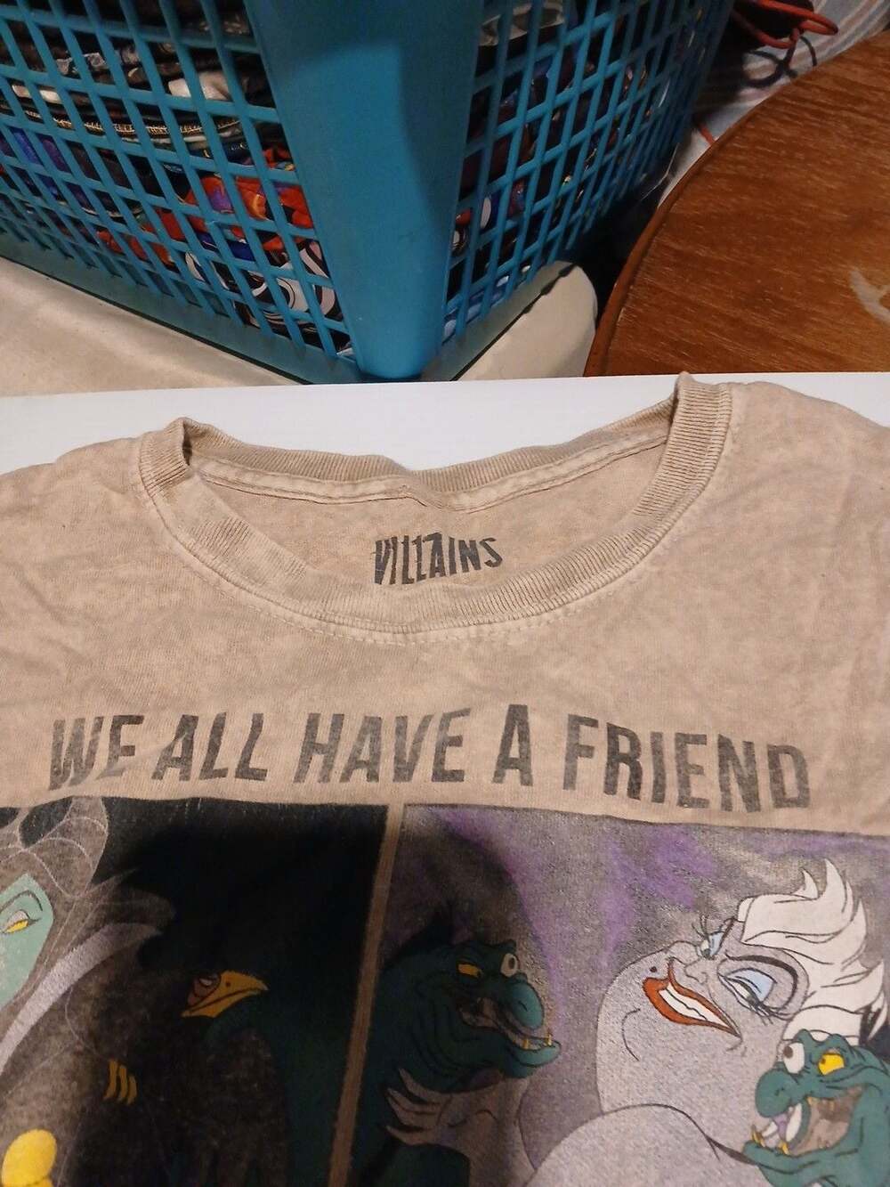 Disney Villains We All Have A Friend T-Shirt Brown Mineral Wash